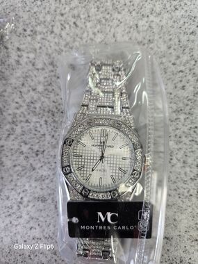 Montres Carlo Men's Silver Crystal Watch - Silver